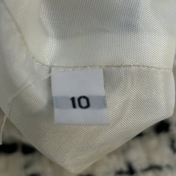 Marvin Richards Vintage Cream and Black Windowpane Plaid Tweed Coat Size 10 - Picture 5 of 12